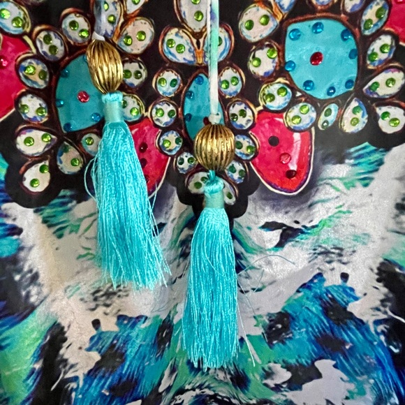 NWT True Colours by LA MODA CLOTHING Rhinestone ANIMAL PRINT Tunic MINI DRESS OS - Picture 12 of 16